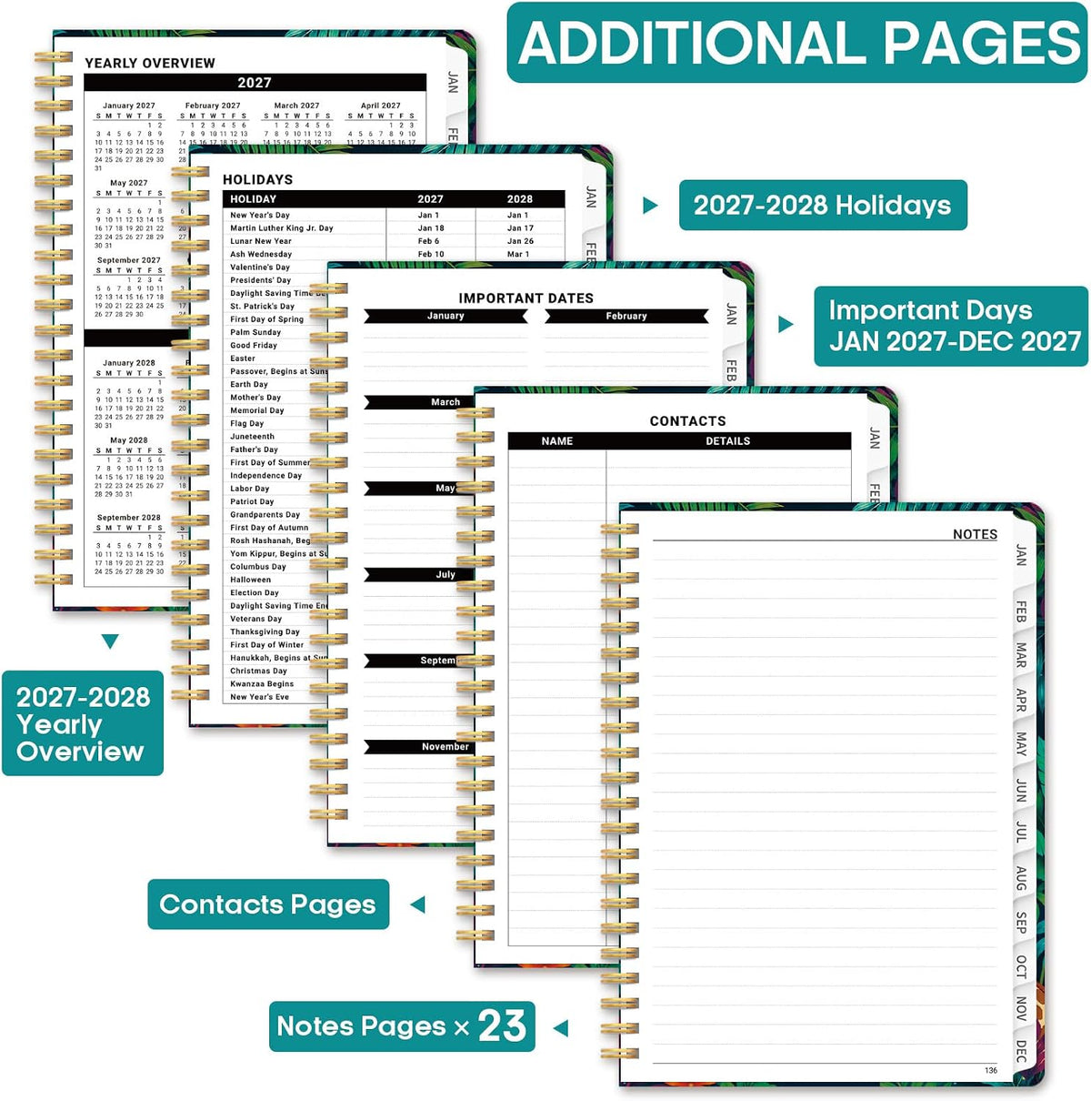2027 Planner 8.5" x 11", Weekly & Monthly Calendar Book, Jan-Dec 2027