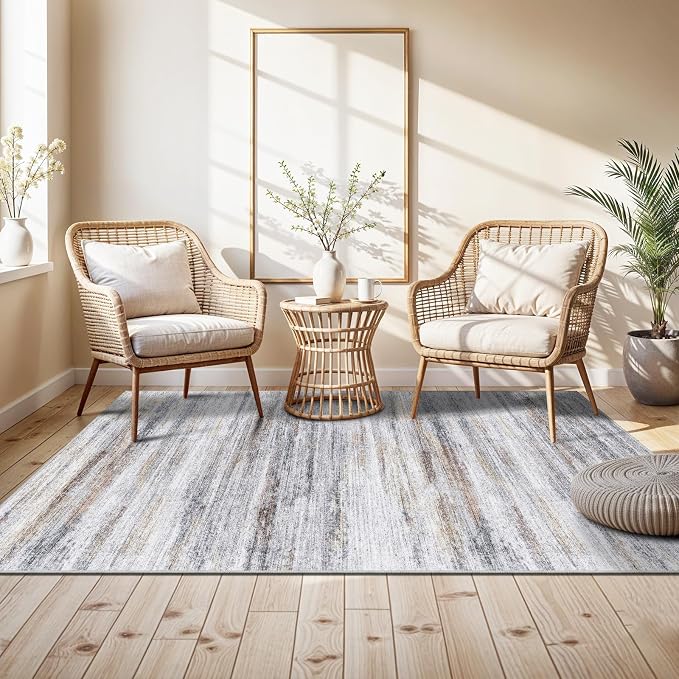 4x6 Rugs for Living Room: Non-Slip Washable Area Rug for Hallway Entryway