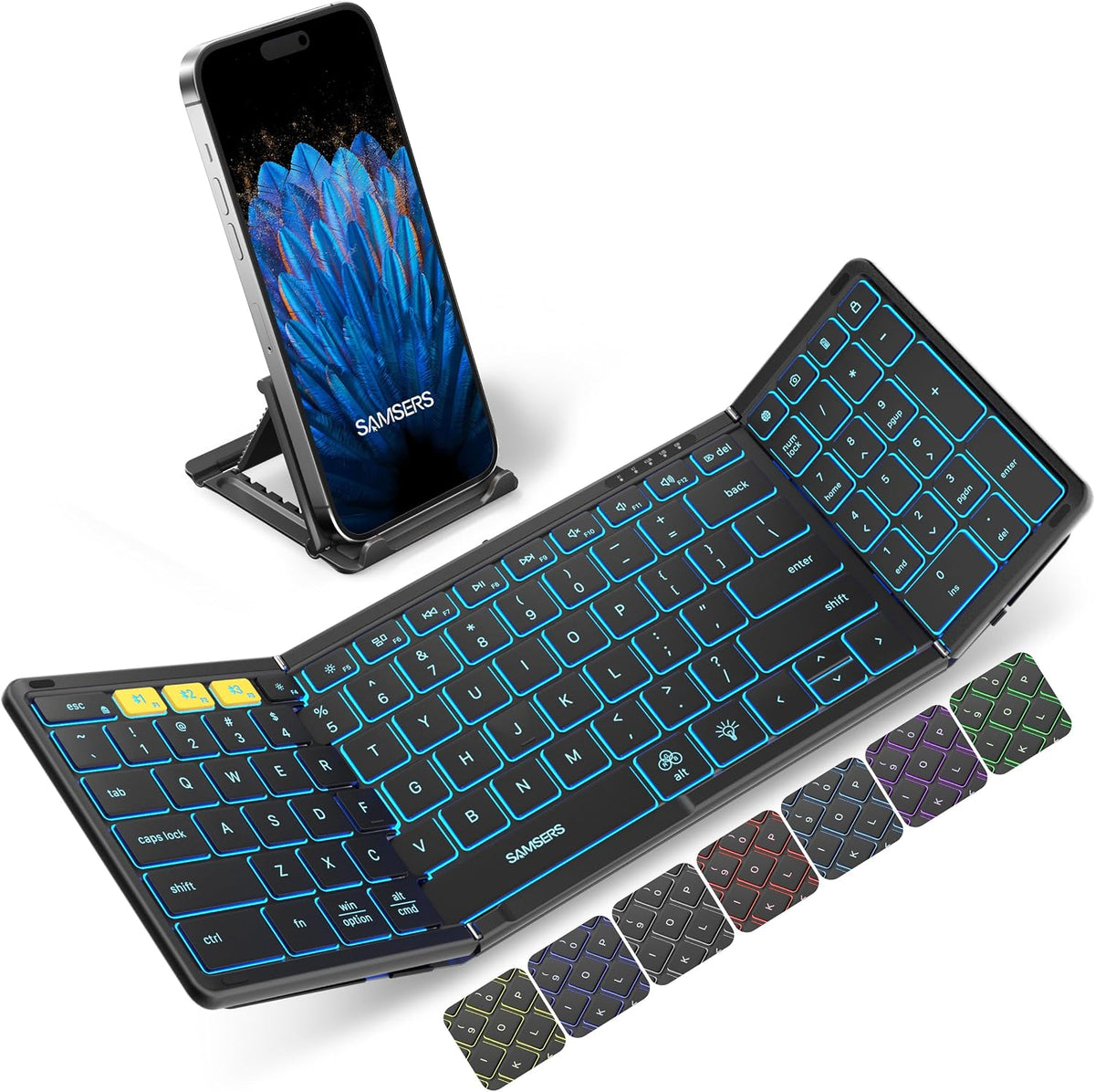 Samsers Full-Size Backlit Foldable Bluetooth Keyboard with Numeric pad