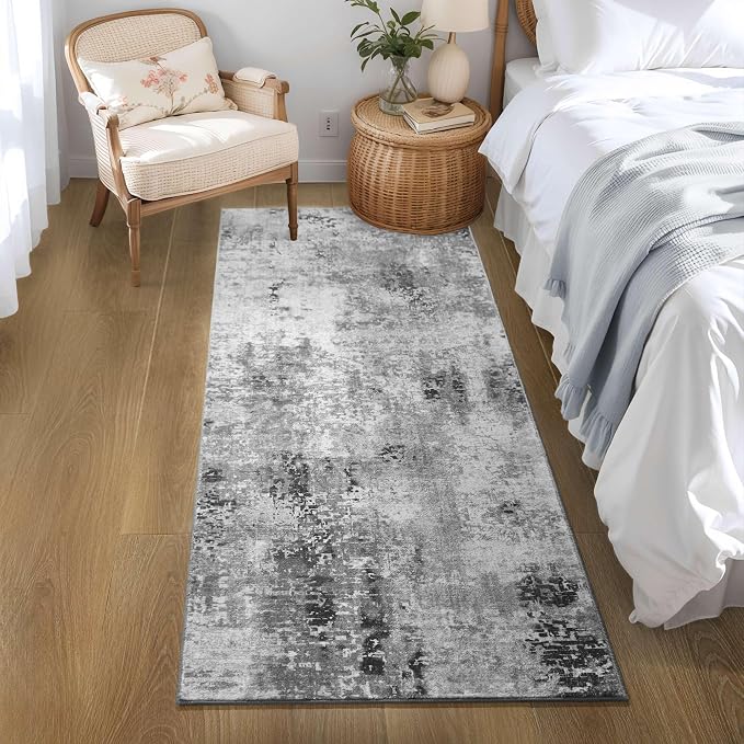 Ompaa 2x6 Rug Runners for Hallways Kitchen Runner Rug Non Slip Washable Grey