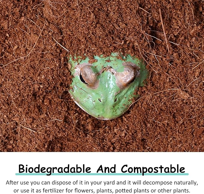 VCEPJH Loose Coconut Fiber Substrate 4 Pack Natural Coco Coir Reptile Bedding Tortoise Substrate Soil Habitat Accessories for Tarantula Snake Bearded Dragon Spiders Hermit Crabs