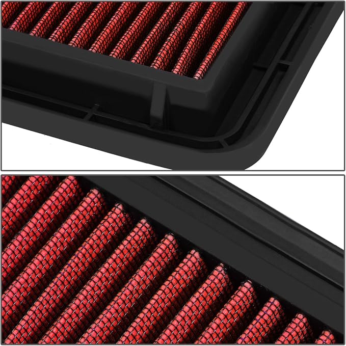 DNA Motoring AFPN-023-RD Clean Air Washable Drop In Panel Air Filter Enhance