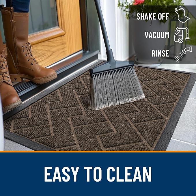 OLANLY Front Door Mat Indoor Outdoor Entrance, Waterproof All-Season,