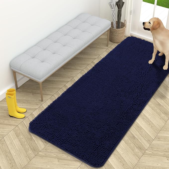 OLANLY Dog Door Mat for Muddy Paws 59x24, Absorbs Moisture and Dirt, Absorbent