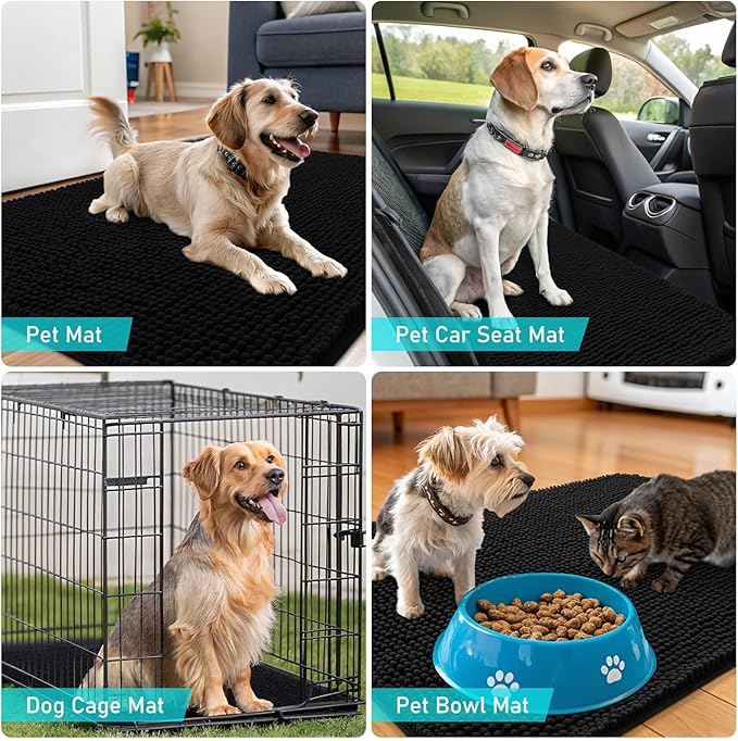 OLANLY Dog Door Mat for Muddy Paws 47x24, Absorbs Moisture and Dirt, Absorbent