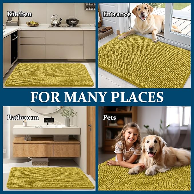 OLANLY Dog Door Mat for Muddy Paws 24x16, Absorbs Moisture and Dirt, Absorbent