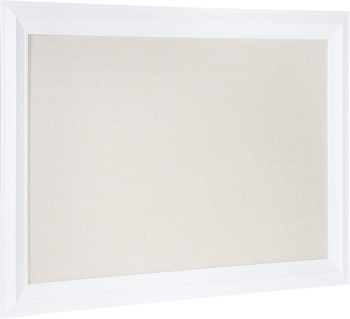 Kate and Laurel Whitley Modern Linen Fabric Pinboard, 29.5" x 45.5", White, Contemporary Bulletin Board for Wall