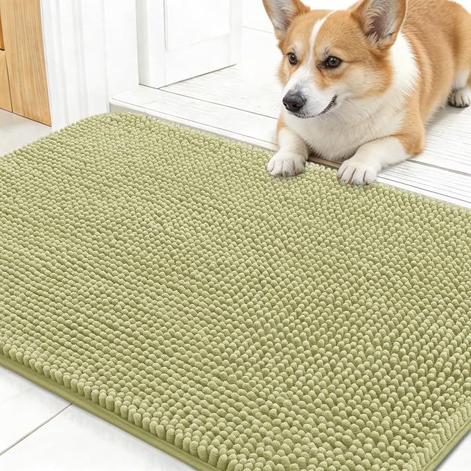 OLANLY Dog Door Mat for Muddy Paws 30x17, Absorbs Moisture and Dirt, Absorbent
