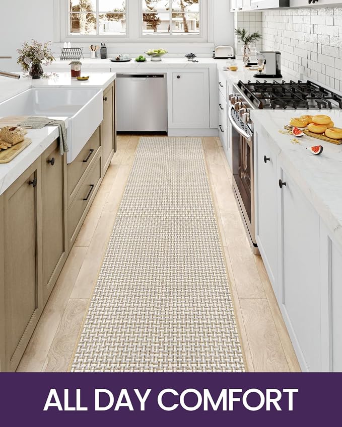 DEXI Hallway Runner Rug 2'4"x12', Non Slip Rubber Backed Runners Carpet