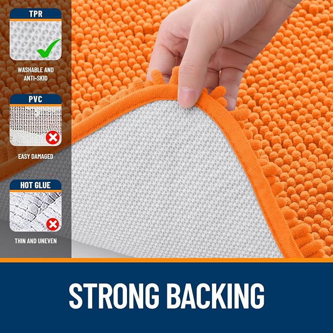 OLANLY Large Bathroom Rugs 50x30, Extra Soft Absorbent Chenille Bath Rugs