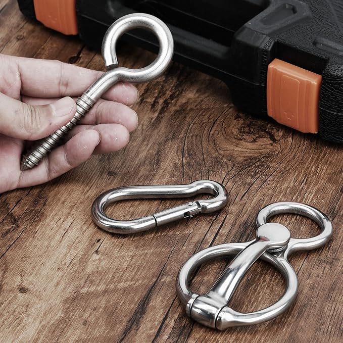 Horse Tie Ring, Heavy Duty Stainless Steel Tie Ring Horse Training Equipment Horse Tack and Supplies with Eye Bolt,Quick snap,Humane and Safe Tie Way