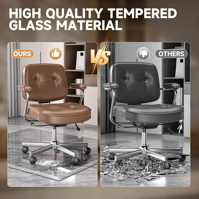 50“ x 44” Beveled Edge Glass Chair Mat