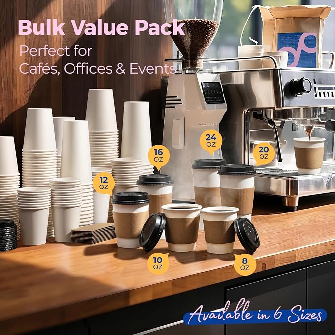 Fit Meal Prep 24 oz 100 Pack To Go Coffee Cups