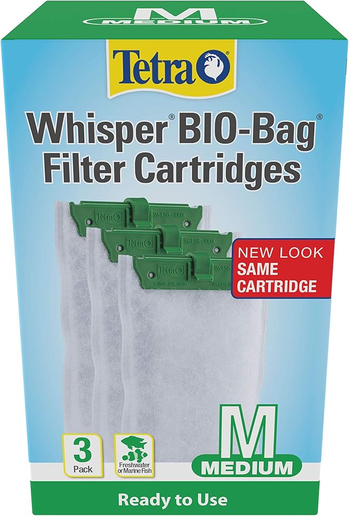 Tetra Whisper Bio-Bag Filter Cartridges for Aquariums, Medium Cartridge, Ready to Use, 3 Cartridges per Pack (Pack of 12), 36 Count