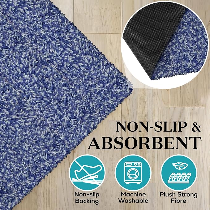 Premium Microfiber Indoor Door Mat – 32"x48" Washable Entry Mat, Waterproof