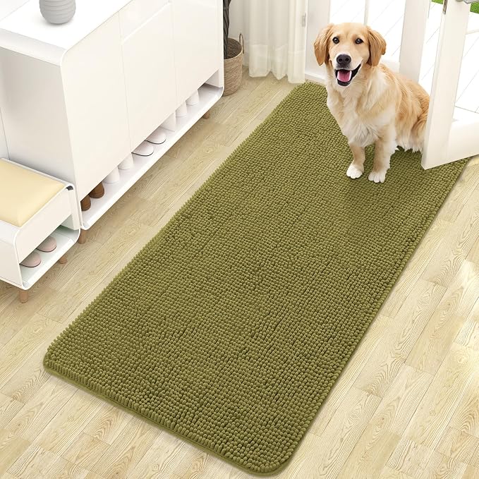 OLANLY Dog Door Mat for Muddy Paws 47x24, Absorbs Moisture and Dirt, Absorbent
