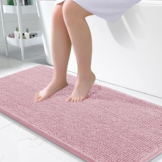 OLANLY Large Bathroom Rugs 45x27, Extra Soft Absorbent Chenille Bath Rugs