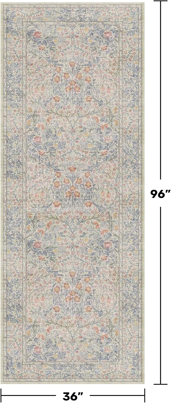 Hazo Haus Floral 3x8 Wide Hallway Runner
