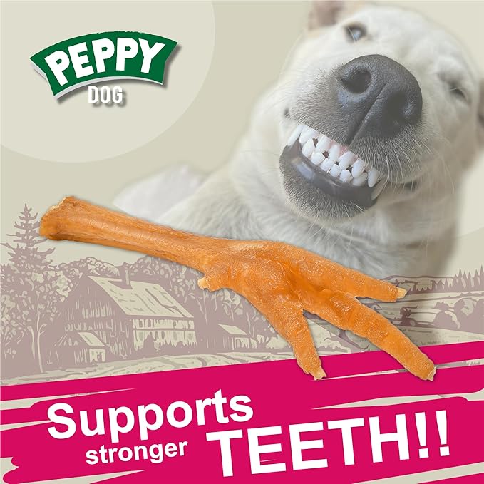 All Natural Chicken Feet Dog Treats (50 pcs) | Dehydrated for Freshness | Supports Joint Health with Glucosamine and Chondroitin | Promotes Dental Hygiene | Perfect for Small and Medium Dogs