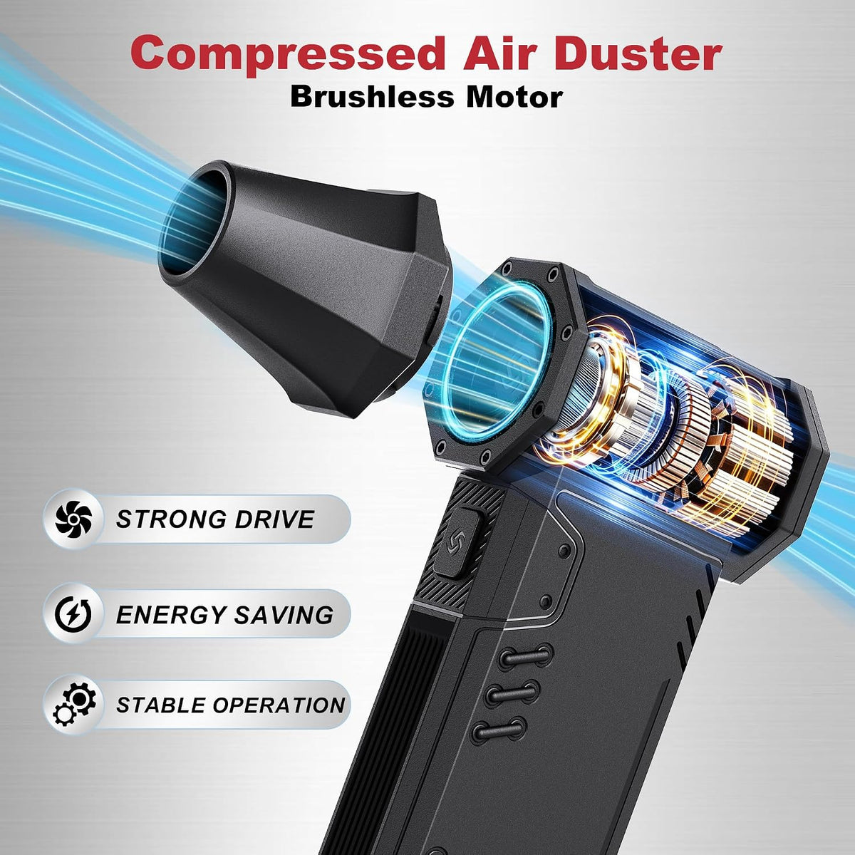 Compressed Air Duster,180,000RPM High Speed brushless Motor Mini Blower