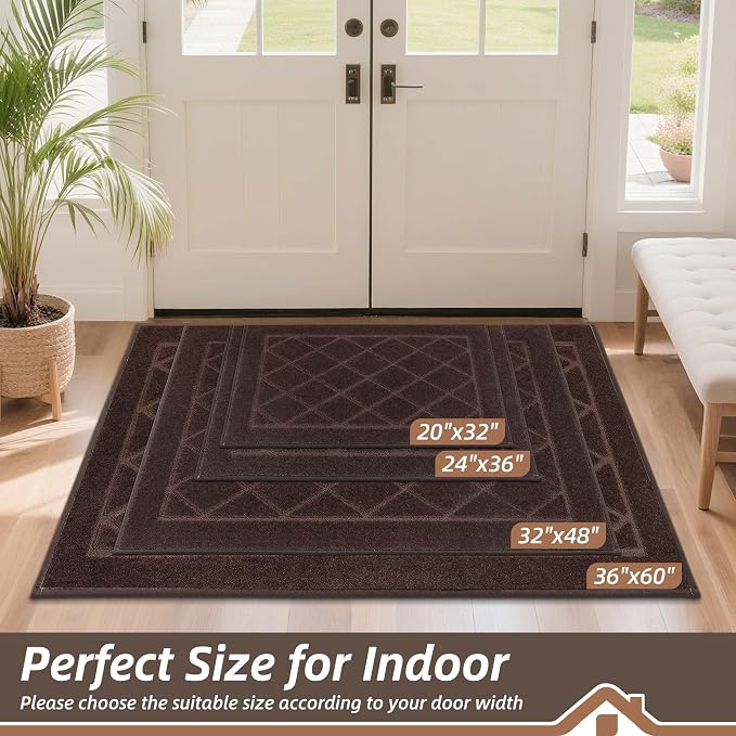BEQHAUSE Dirt Trapper Door Mat 32" x 48", Doormat Non-Slip Entryway Rugs