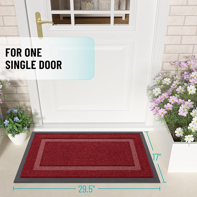 OLANLY Front Door Mat Indoor Outdoor Entrance, Waterproof All-Season,