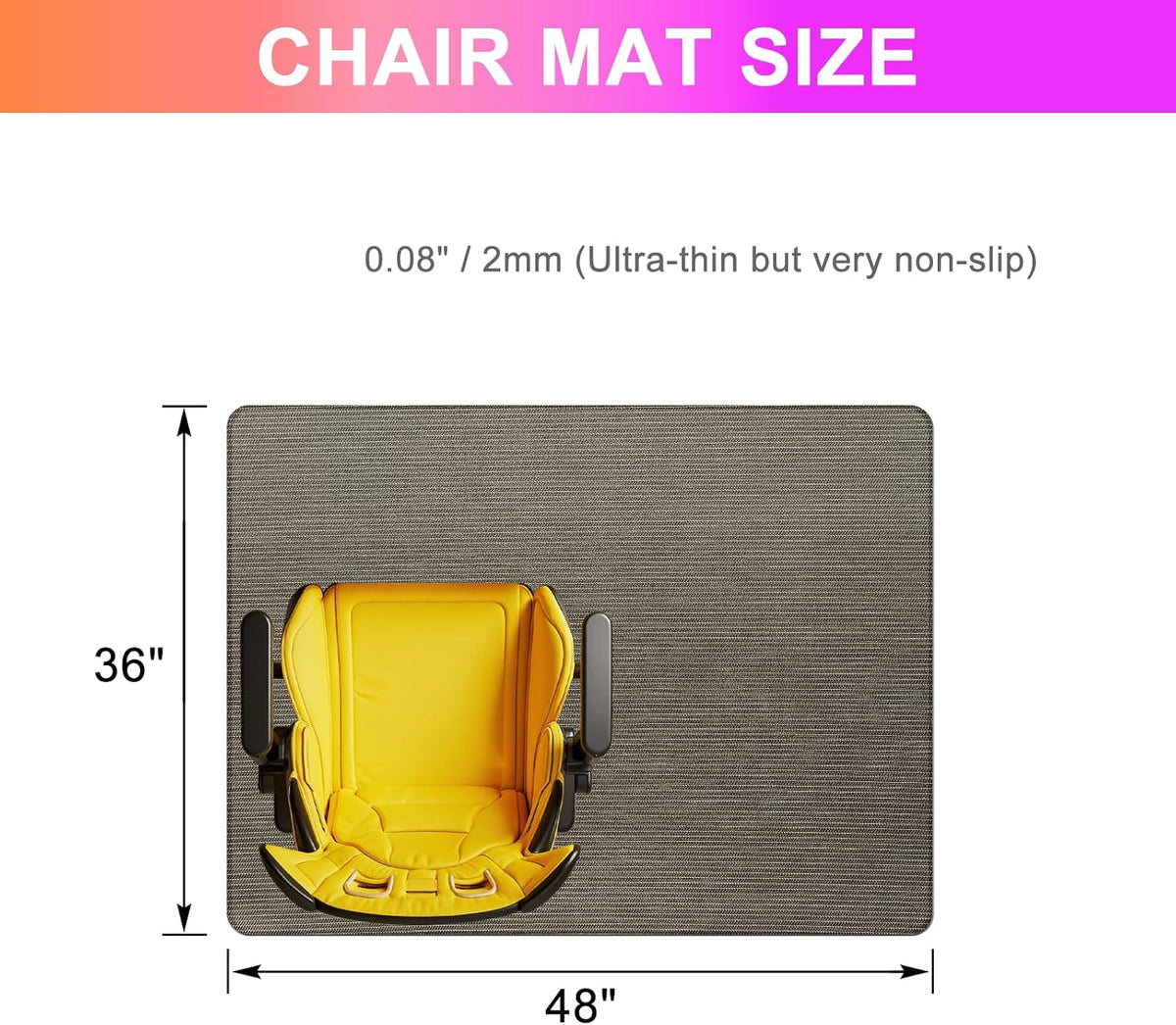 Azadx Heavy Duty Office Chair Mat for Hardwood Floor 36" x 48" Desk Chair Mat for Hard Floors No Slip Floor Protector for Home Office Flatten Quickly‌, Brown
