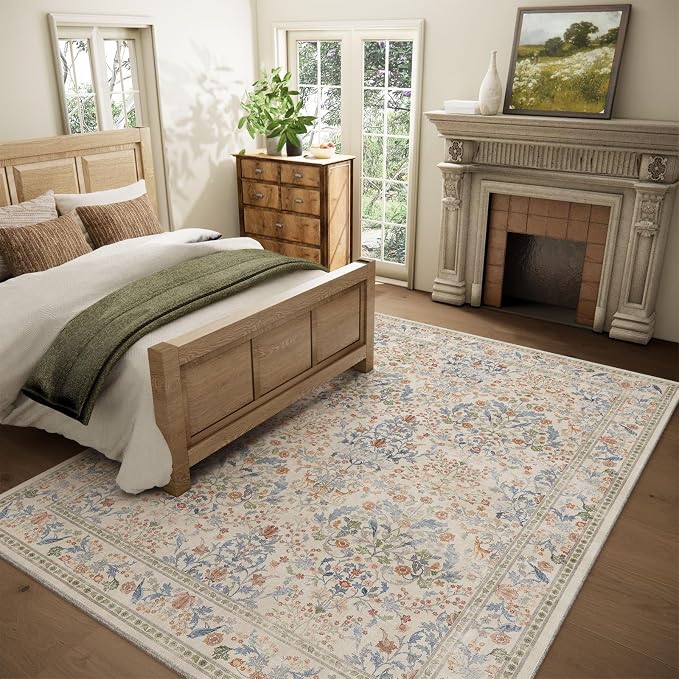 Washable Area Rugs for Living Room: 6x9 Bedroom Rug Vintage Area Rug Stain