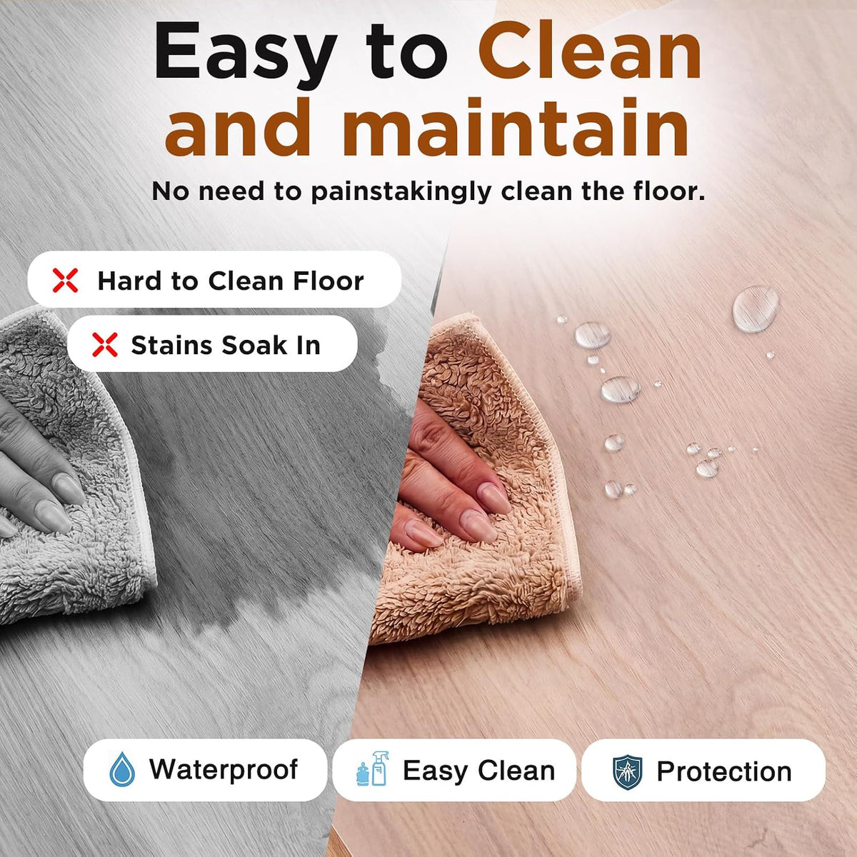 48" X 30" Chair Mat for Hardwood Floor & Carpet, T-Shaped