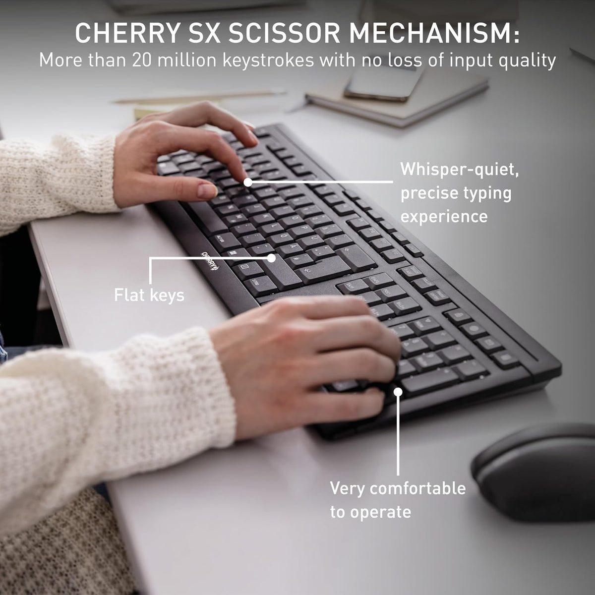 CHERRY Stream Desktop, Wireless Keyboard & Mouse Combo