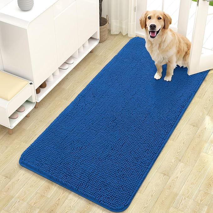 OLANLY Dog Door Mat for Muddy Paws 47x24, Absorbs Moisture and Dirt, Absorbent