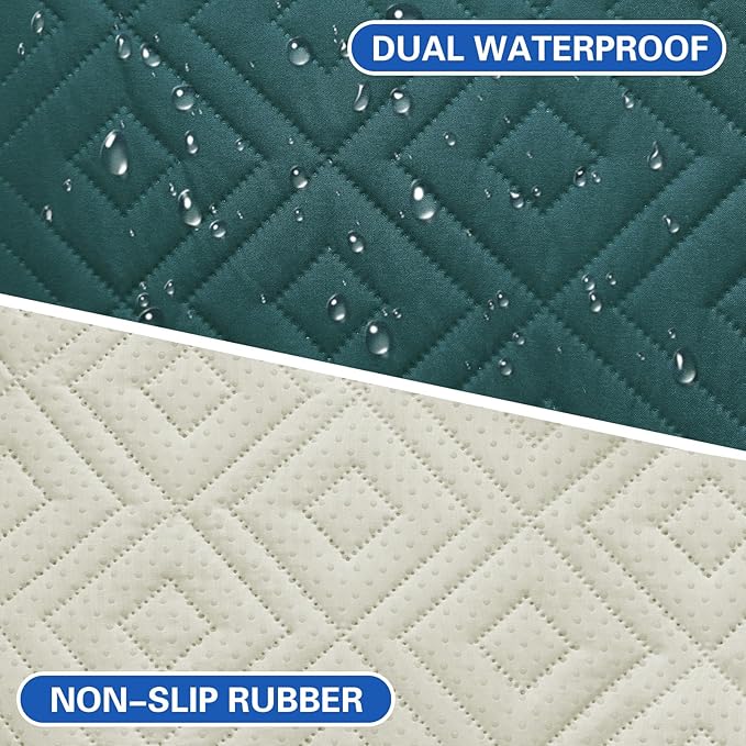 2026 Waterproof Bed Sofa Blanket (52"x82") Comfy Couch Sofa Mat for Dog Pets with Anti-Slip Back, Universal Incontinence Lightweight Liner Pad for Furniture Car Picnic etc Durable Washable, Teal Green