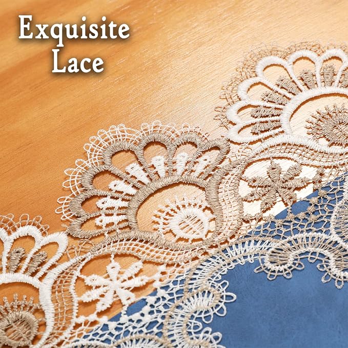 Lace Table Runner, Waterproof Oil-Proof PU Leather Table Runner