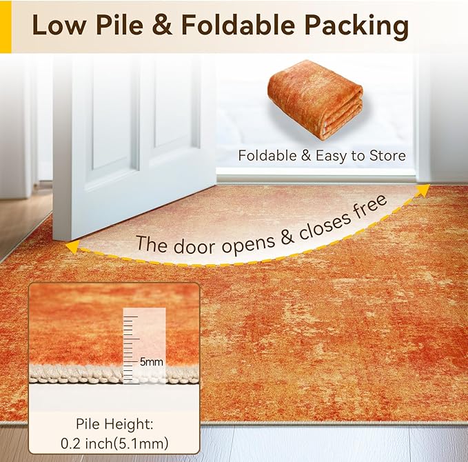 RELEANY Washable Area Rugs 8'x10' Non-Slip Modern Abstract Soft