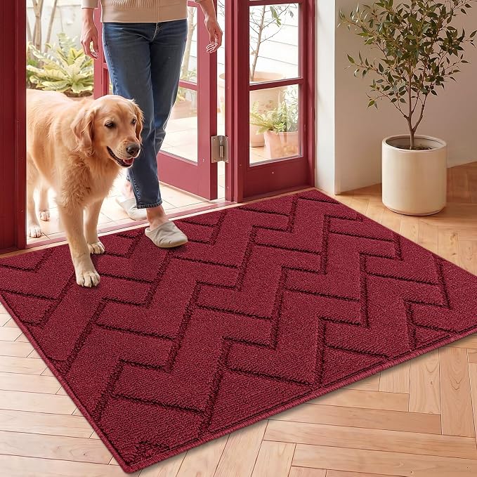 hicorfe Front Door Mat Outside Entrance, Stain and Fade Resistant, Non Slip