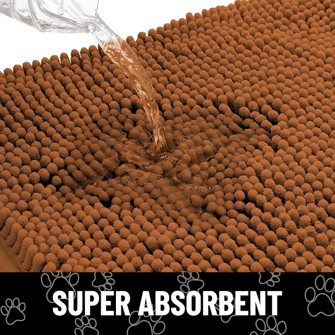 Smiry Dog Door Mat for Muddy Paws, Absorbent Dirt Trapper Non Slip Quick Dry