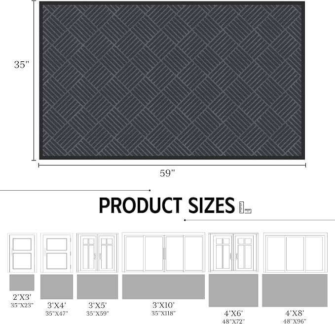 Front Door Mat Outside Entrance, Absorbent Dirt Resist Dog Door Mat, Heavy Duty