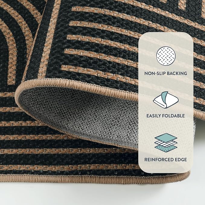 Lahome Modern Geometric Runner Rug, 2x6 Laundry Room Rug Runners
