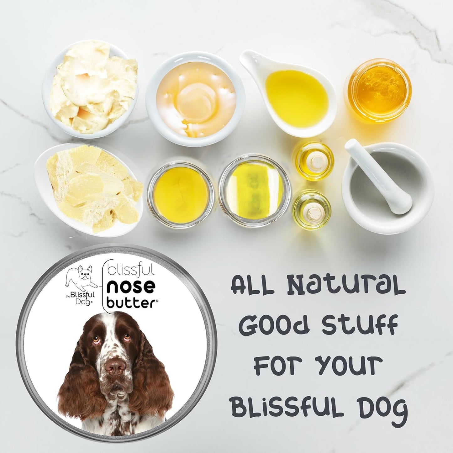 The Blissful Dog Springer Spaniel Unscented Nose Butter - Dog Nose Butter, 4 Ounce
