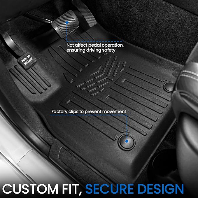 Floor Mats Set for 2016-2026 Dodge Durango (Only for 6 Seats with Captain Chairs), All Weather TPE Backrest Mat Trunk Mat Cargo Liner Door Sill Guards Accessories (6 Seats Floor Mats Set)