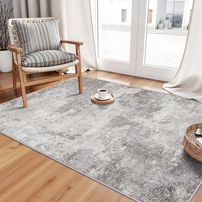 Abstract 3x5 Entryway Area Rugs: Machine Washable Anti-Slip Cozy Rug