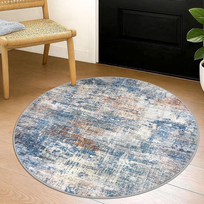 IOHOUZE Round Area Rug 3 Ft Circle Entryway Rugs Round Washable Door Mat Indoor