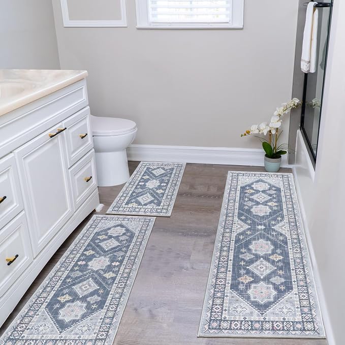 HEBE Boho Kitchen Rug Sets 3 Piece