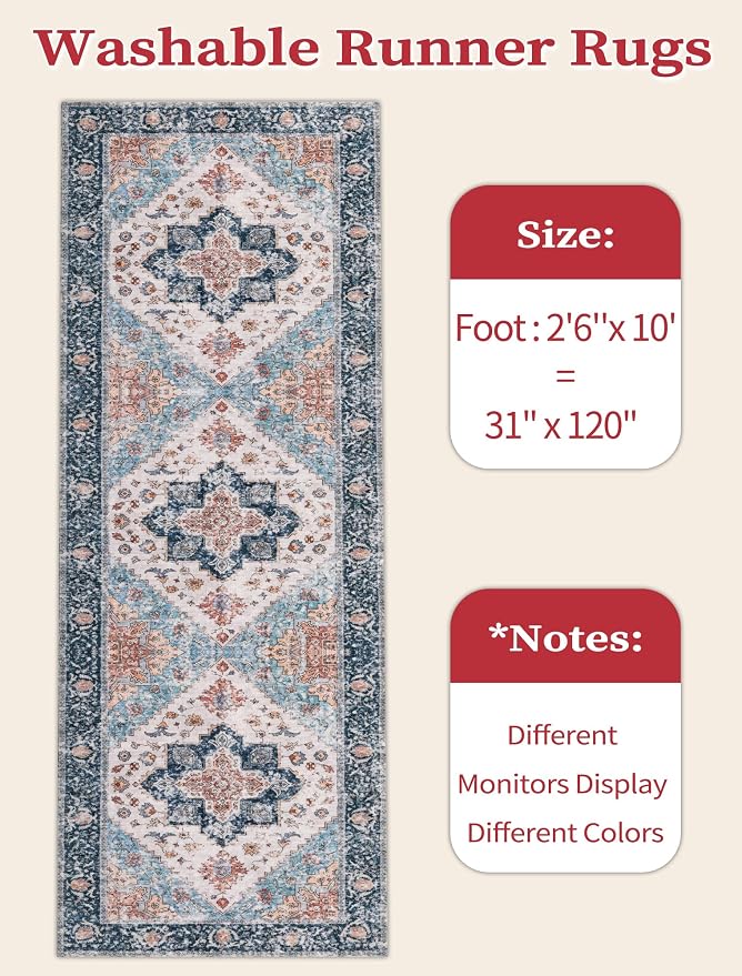 SERISSA Boho Washable Runner Rug