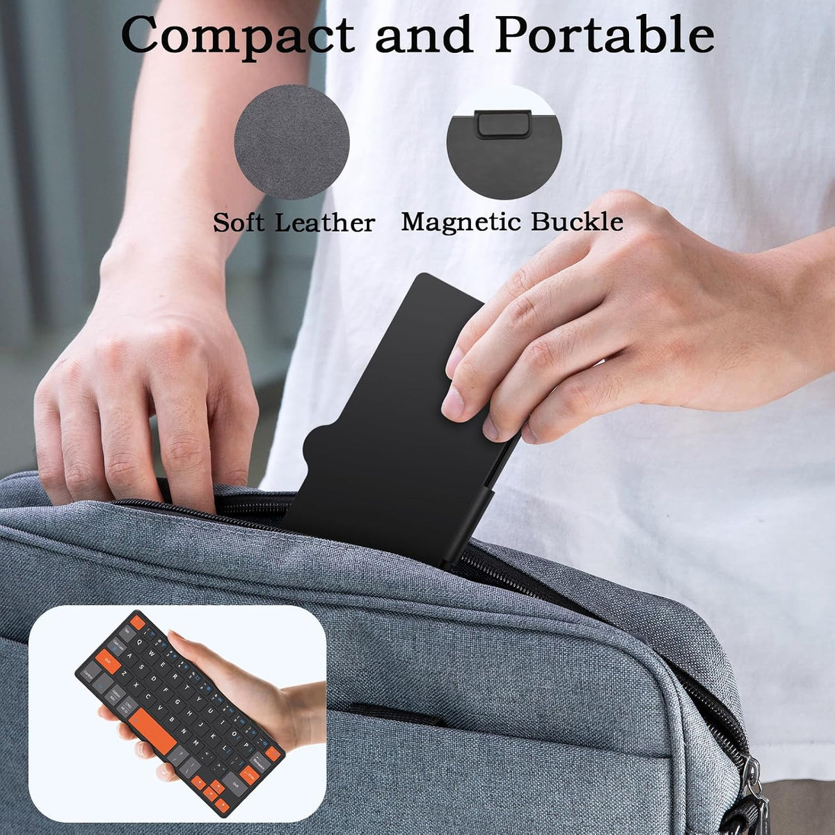 Universal Wireless Keyboards Portable Mini Keyboard with Any-Angle Stand