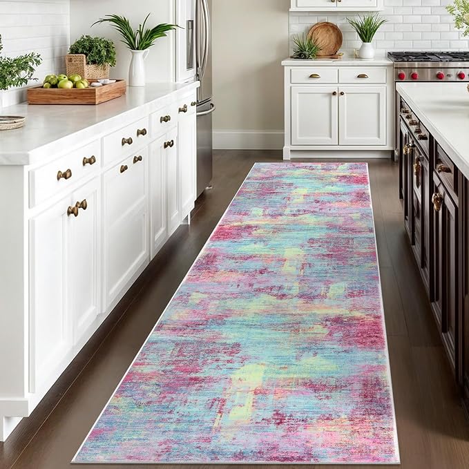 IOHOUZE Abstract Runner Rug 3x10 Ft Washable Runners