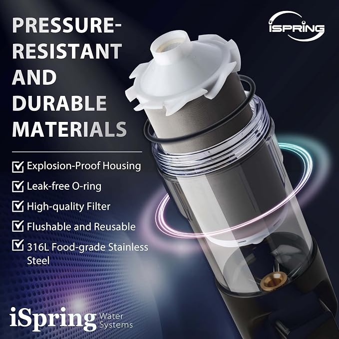 iSpring WSP500ARJ Spin-Down Sediment Water Filter, Upgraded Jumbo Size