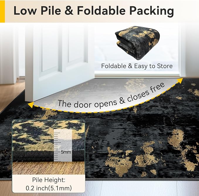 RELEANY Washable Area Rugs 10'x12' Non-Slip Modern Abstract Soft