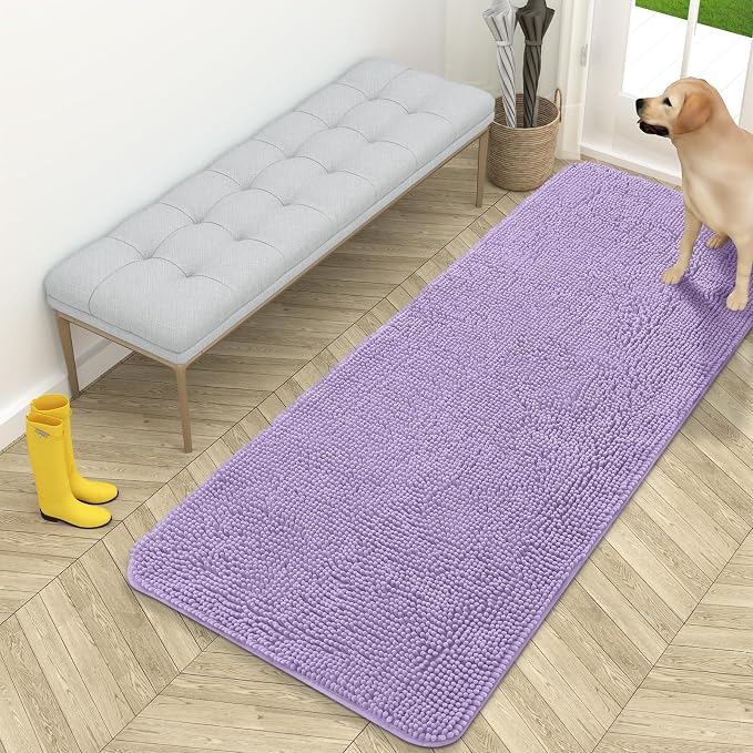 OLANLY Dog Door Mat for Muddy Paws 59x24, Absorbs Moisture and Dirt, Absorbent