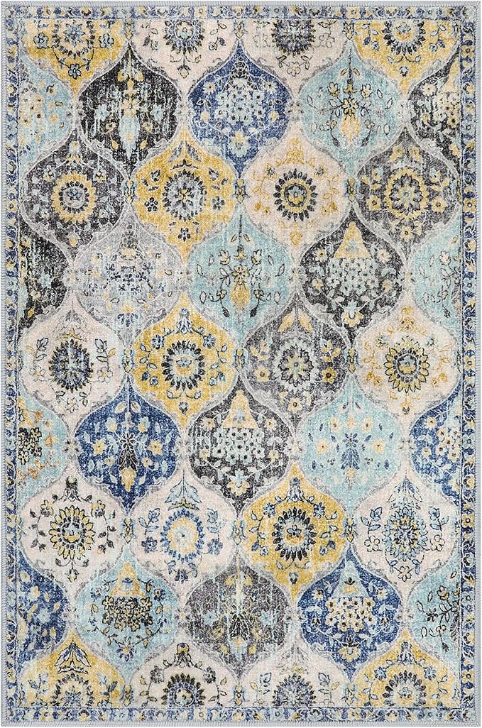 Lahome Moroccan Trellis Kitchen Rugs Non Slip Washable, 2x3 Rugs